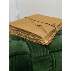 Handmade Leather Journal Deckle Edge Paper Rustic Tan Diary Wrap Tie 11x8.5x2